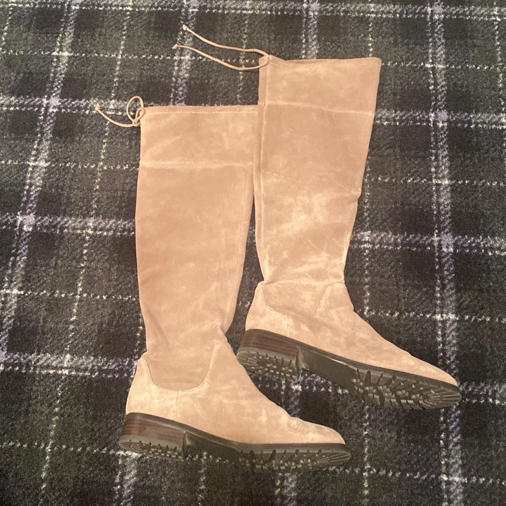 Blondo “Snow” taupe tall leather boot